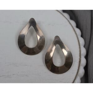 Retired James Avery 925 Open Teardrop Stud Earrings 3.85G / 1.1in